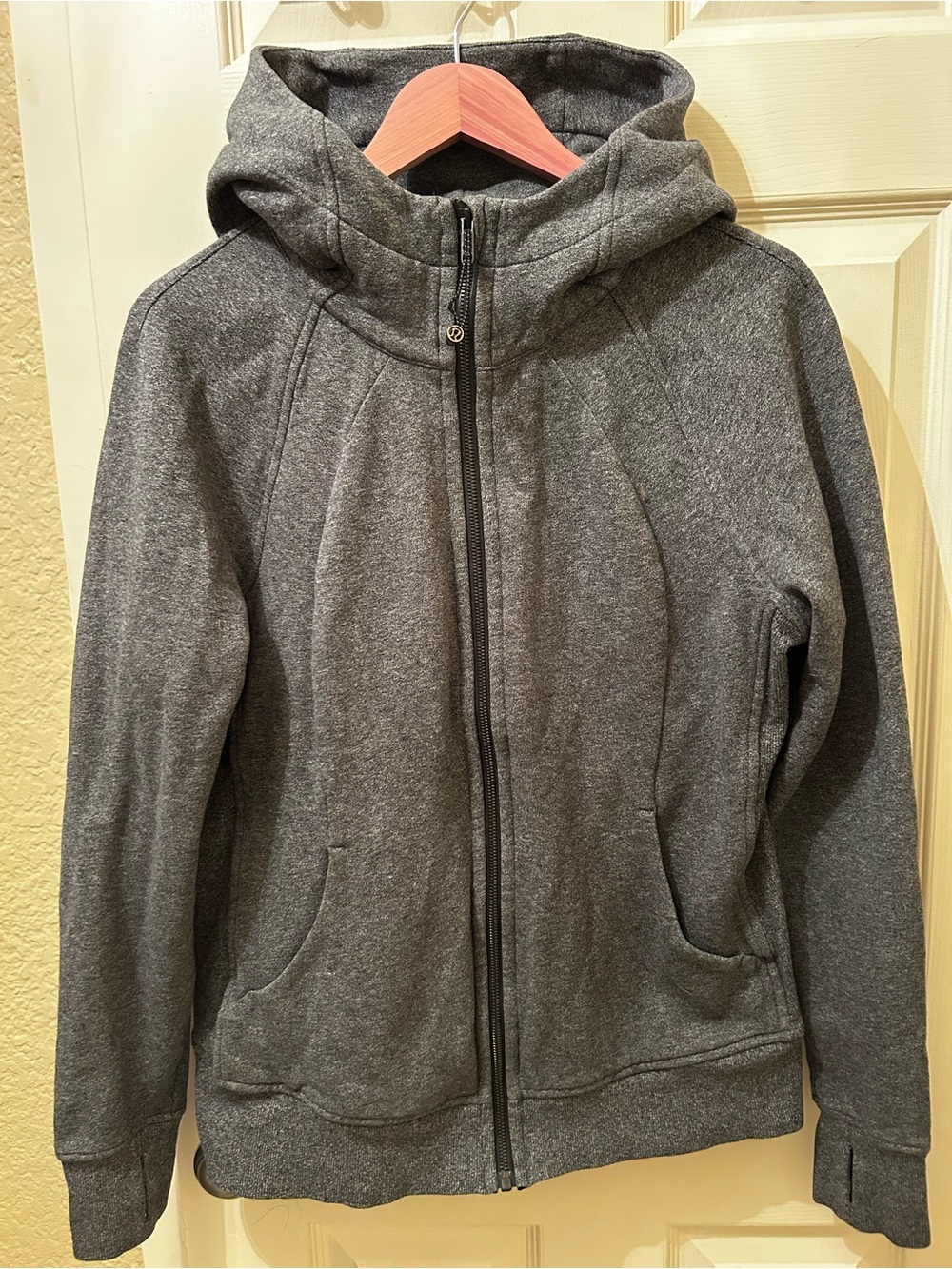 Lululemon athletica Black/Gray speckle SCUBA Full‑Zip Hooded size 12